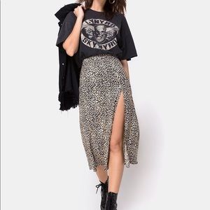 SAIKA MIDI SKIRT IN RAR LEOPARD BROWN.